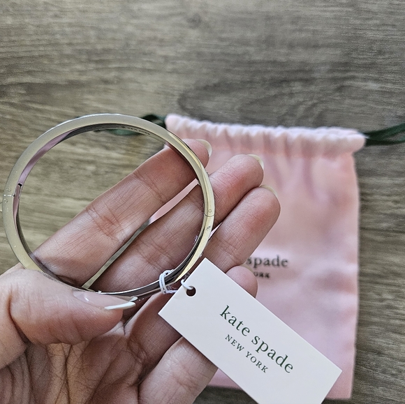Kate Spade Silver Hinged Bangle - Picture 9 of 11